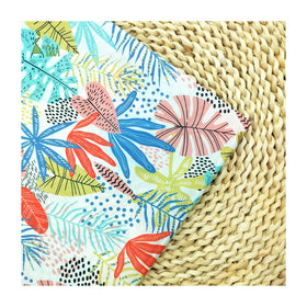 Tropical Palm Tree Leaves Hawaiian Pattern Printed Fabric 100% Cotton Fabric Poplin for Summer Garment