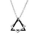 Minimalism Trendy Hip Hop Punk Male Square Triangle Pendant Necklace with Link Chain Stainless Steel Man Jewelry for Party