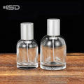 Round 30ml/50ml/100ml Custom Glass Perfume Bottle with Screen Printing and Pump Sprayer