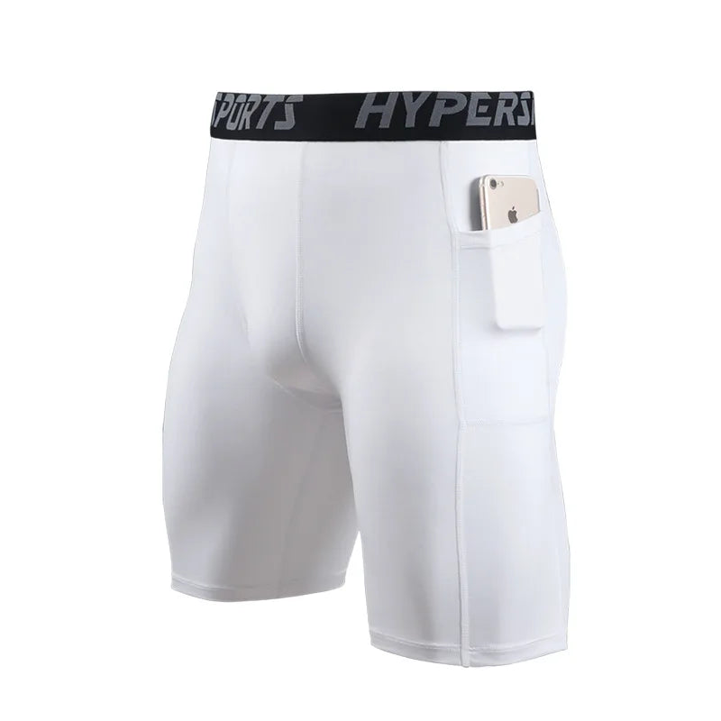 OEM Men's Compression Fitness Shorts Elastic Waist Closure Base Layer Skin Tights for Basketball Baseball Gym & Cycling Sports