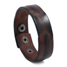 Men's Vintage Genuine Leather Cuff Bracelet New Fashion Jewelry Simple Design