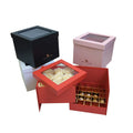 Square Double Layer Rotating Flower Box PVC Window Chocolate Box Valentine's Day Mother's Day Gift Box