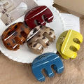 Korean Style M Shaped Medium Sized Hair Accessory Pumpkin Claw Clip Semi-tied Hair Clip for Long Curly Hair