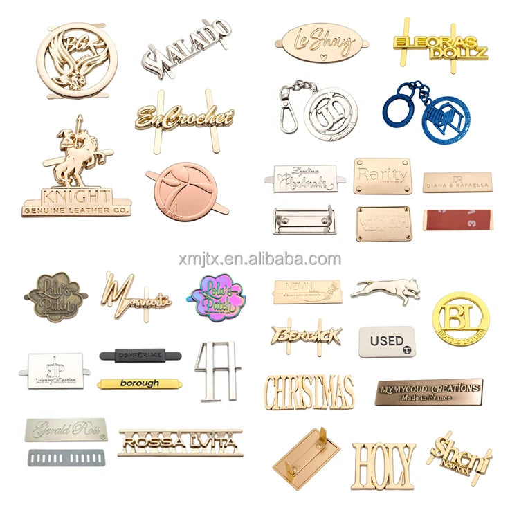Handbag Accessories Design Metal Label Logo Wallet Clothes Custom Metal Plate Logo Gold Brand Metal Letter Logo Tag for Bag