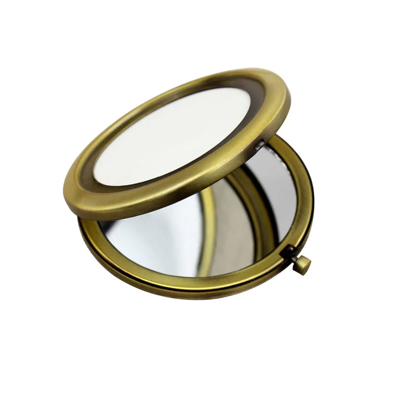 Wholesale Custom Logo Pocket Mirror Blank Sliver Rose Gold Color Compact Mirror Kits 7CM  Portable Private Label Mirror