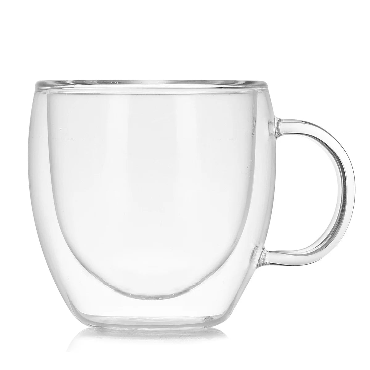 Classical Doule Wall Insulated Cappuccino Latte Coffee Glass with Handle