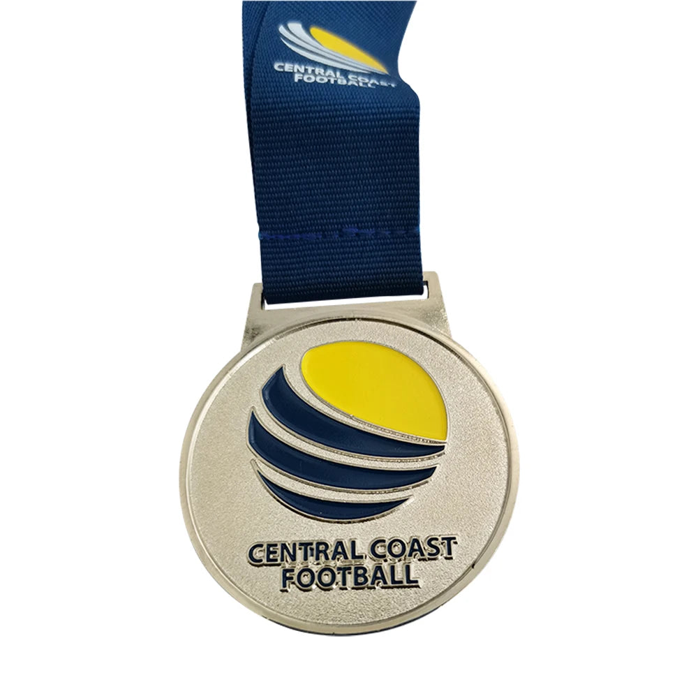 Nickel Round Shape Metal Medal with Wording at Both Side