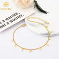Tarnish Free Waterproof Fashion Jewelry Simple Cute 18K Gold Plated Butterfly Stainless Steel Anklets for Women