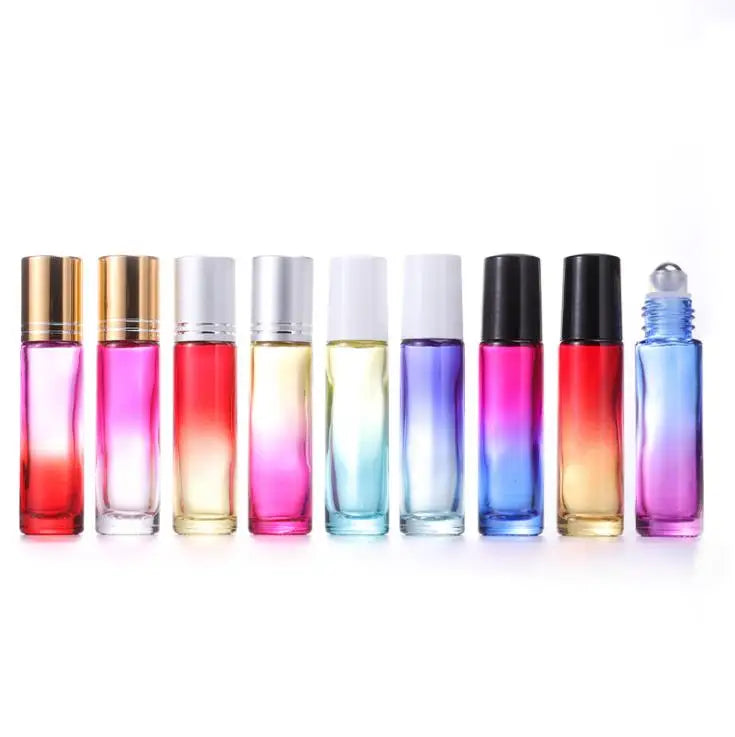 In Stock 5ml 10ml Ombr Color Glass Roll on Bottle Perfume Bottle doterra Essential Oil Bottle With Steel Roller