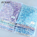 JUNAO Wholesale Big Packaging SS6 SS8 SS10 SS12 SS16 Non Hotfix Crystal Strass Flat Back Glass AB Rhinestones for DIY Crafts