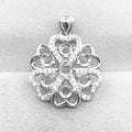 Sterling Silver 4*4mm Semi Mount Pendant Empty Frame Blank Support Setting S925 Base Holder Without Center Stone for DIY Inlay