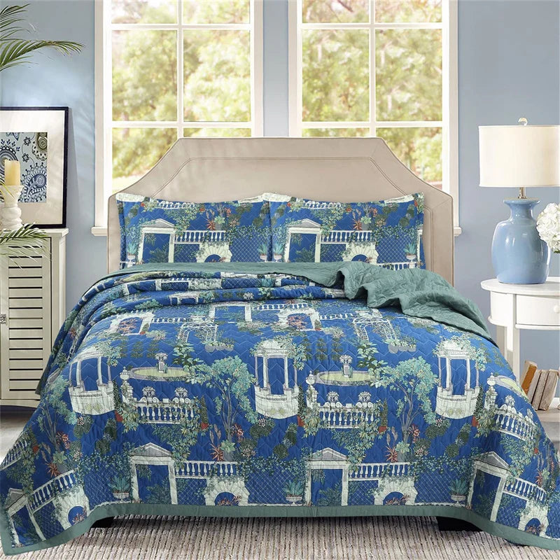 Hot Selling Patchwork Quilts Set Textile Soft 100% Cotton Home Bedspread Quilt Bedding Set 3-Piece SetReady-Made Bedding Sets