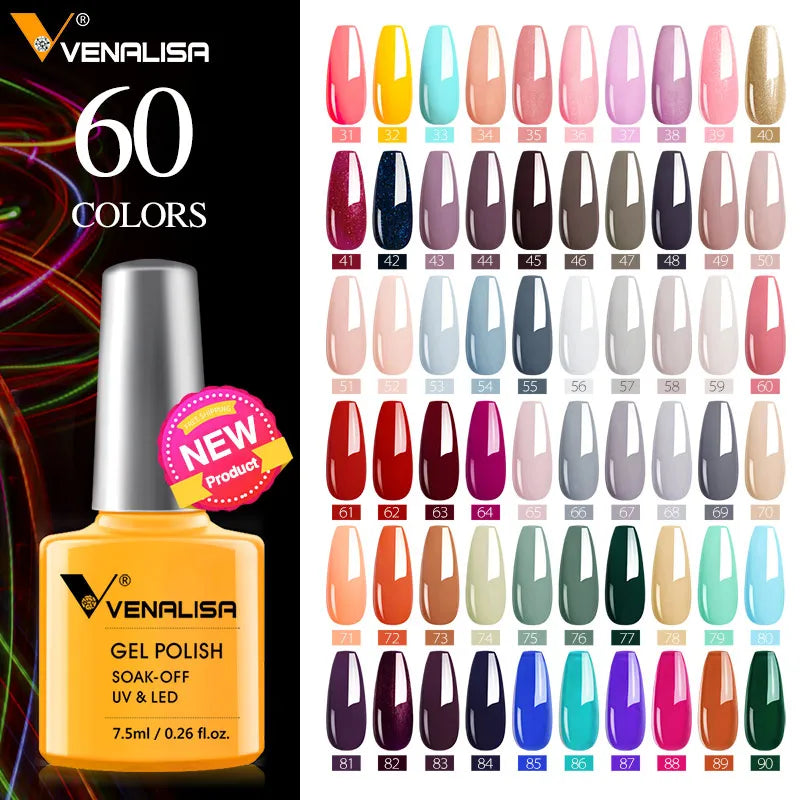 New Venalisa Manicure Soak off Gel Polish New Series Nail Polish Paint Uv Gel Nails Set Wholesale Long Lasting Nail Color Gel
