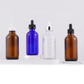 Essential Oil Serum 30ml 60ml 120ml Boston Round Glass Dropper Bottle Empty Amber Blue Cosmetic Packaging with Pipette Cap