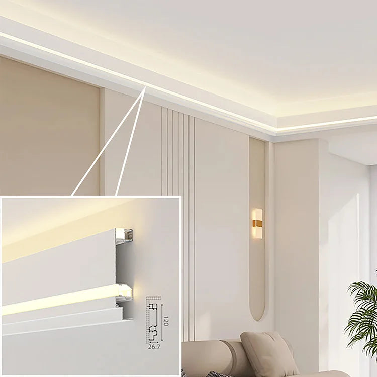 Double Eyelid LED Line Light Open Mounted No Ceiling Slot Living Room Main Light Aluminum Shade Lamp Covers LED Linear Light
