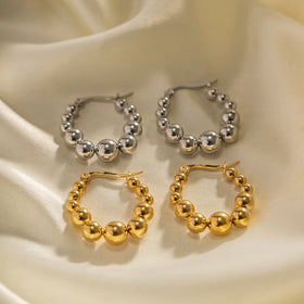 Classic Design French Classic Vintage Horn 18K Gold Plating Stainless Steel Hoop Earring Women