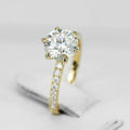 Customized 14k Yellow Gold Round Shape Vvs d Color Moissanite Ring Women Jewelry Wedding Engagement Rings