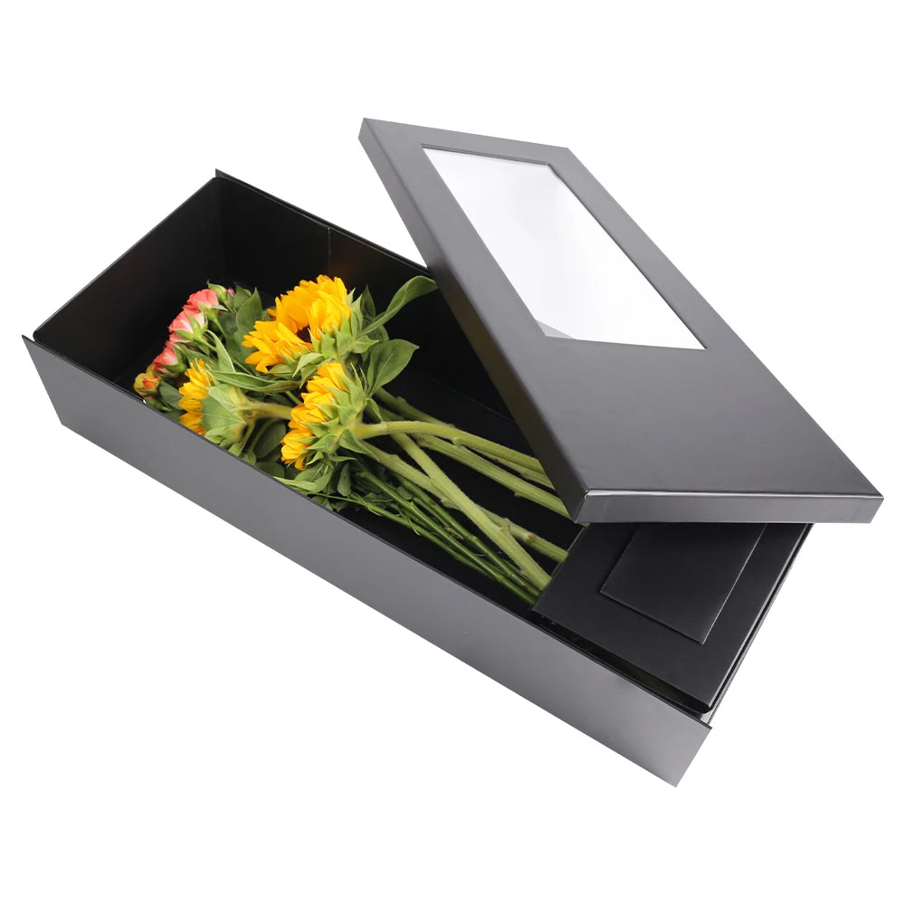 Luxury Handmade Preserved Rose Flower Box Cardboard UV Coating Glossy Lamination Embossing Folders Type Ribbon Eco-friendly