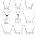 Custom Engravable Necklace Family Series Stainless Steel Necklace Cartoon Family Necklace for Women Men