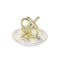 Representative Meaning XOXO Design Custom Ceramic Jewelry Dish Ring Display Tray White Round Tray