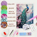 5d Diamond Painting Animal Peacock Sakura Resin Large Size Handmade Diamond Painting Kits