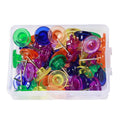 50pcs Plastic Head clear Thumb Tacksflat Head Push Pins for Office School Usiing