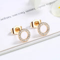 Fashion Jewelry 2022 Wholesale Circle Stud Earring Mini Women Ear Studs 18k Gold Plate Hypoallergenic Zirconia Earring