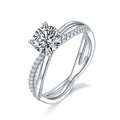 1ct De Vvs Brilliant Cut 925 Sterling Silver Moissanite Jewelry Cut Diamond Halo Engagement Wedding Ring for Women