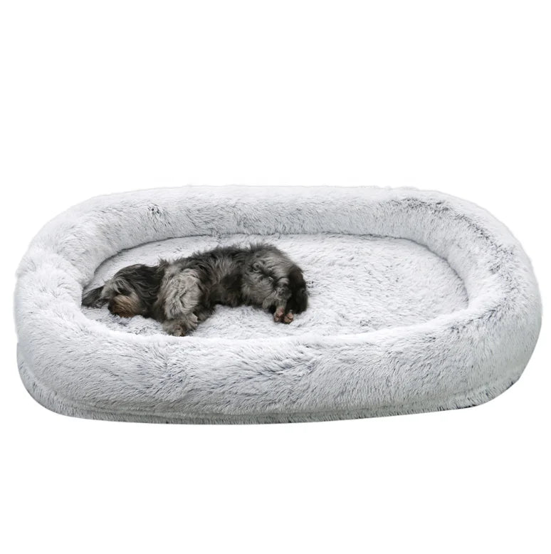 Custom Large Human Dog Bed Giant Plush Soft with Removable Cover Anti-Anxiety Feature for Adults and Pets