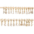 YW Hip Hop New Arrival Copper Gold Plated Micro Paved Zircon Letters Huggie Earrings Fashion Jewelry 26 Letters Earrings