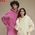 2024 Winter Hot Sale High Quality Cotton Polyester Oversized Hoodie Pockets 26 Colours Custom Logo Solid Pattern Knitted Weaving