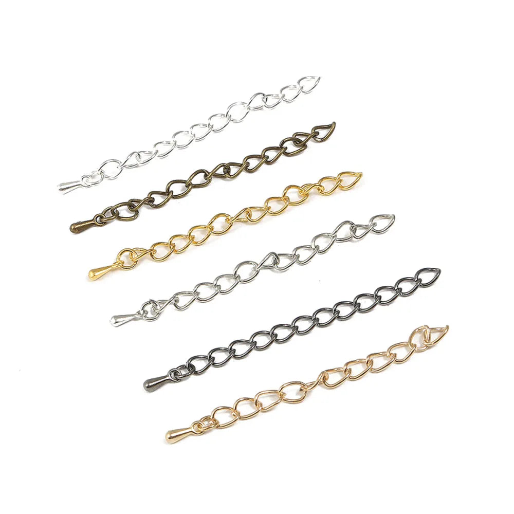 Bracelet Extension Tail Chain Bulk Necklace Extender Chains Clasp Connector 10pcs Metal for DIY Jewelry Making Length 5.5cm Iron MegaBDM