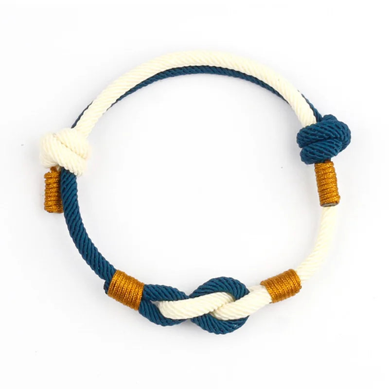 Couple Bracelets Student Memorial Jewelry Handmade Braided Hand Rope Statement Vajra Knot Bracelet for Women Men
