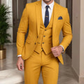 Custom Made Golden Men's Suits Single Breasted Notch Lapel Formal 3 Piece Jacket Pants Vest Full Sets Luxury Male Clothing Terno