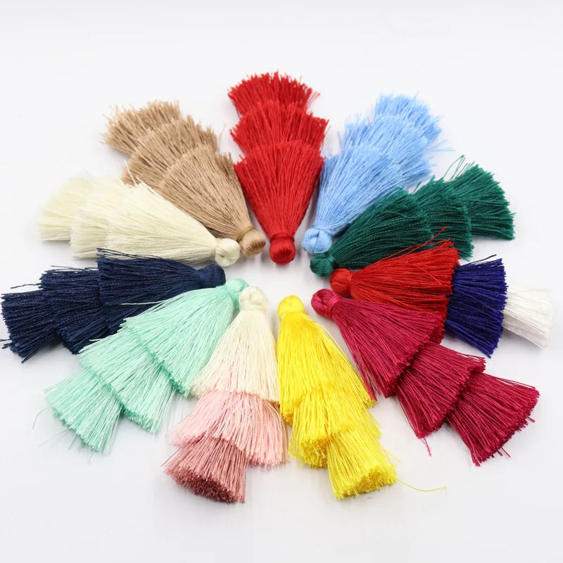 Multi Color 7.5cm Three-layer Tassel Polyester Cotton Pendant Tassels for Diy Craft Key Chain Earring Jewelry Making Findi