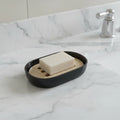 Natural Eco Friendly Bamboo Wooden Bar Soap Holder Dish Box Tray for Bathroom Shower with Double Draining Tray