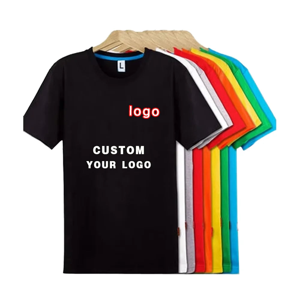 OEM Custom Logo Printed Men's Pure Cotton Round Neck T-Shirt Oversized Employee Design Blank Knitted Fabric