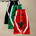 Custom Logo Line Print Drawstring Mens Sweatpants Heavyweight Baggy Wide Straight Leg Track Pants Flare Sweat Pants Men