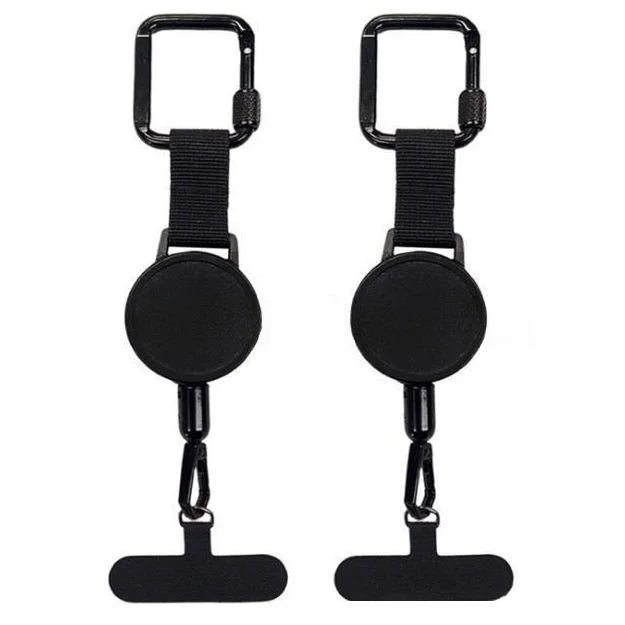 Anti-Theft Retractable ABS & Zinc Alloy Phone Tether Lanyard with Carabiner Anti-Drop Leash for Outdoor Connector