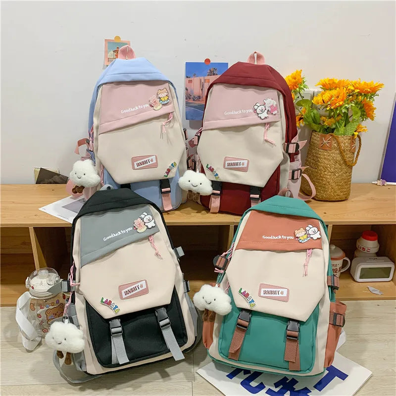 Wholesale Cheap Contrast Color Ins tide College Wind Middle School Students Backpack Bag School