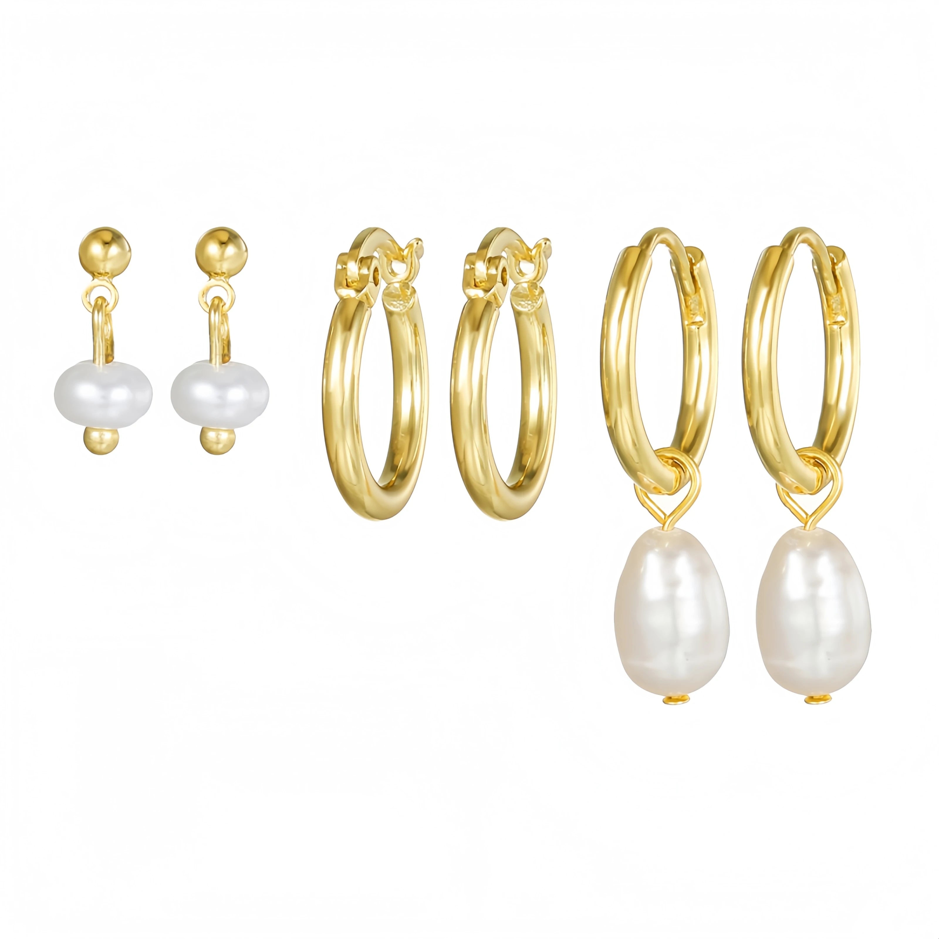6Pcs Elegant Drop Pearl Earrings S925 Silver Sophisticated Look for Brides and Businesswomen Jewelry Set