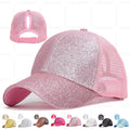 Factory Direct Breathable Curved Brim Shade Baseball Caps Custom Embroidery Logo 6 Panel Cotton Mesh Ponytail Trucker Hats