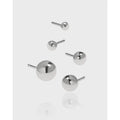 New Fashion  S925 Sterling Silver Simple Ball Stud Earrings 925 Silver Jewelry for Women HED328
