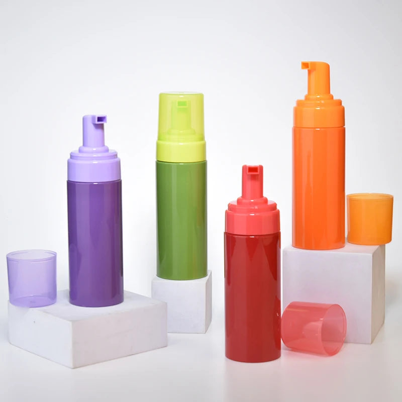 Custom Color 150ml 250ml Plastic Foam Bottle Liquid Pastel Foaming Soap Pump Bottle with Top Cap