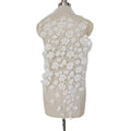 New Heavy Industry Luxurious 3D Embroidered Beaded Lace Fabric White Elegant Garment Tulle Mesh Wedding Dress Window Curtain