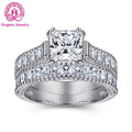 Fashion Jewelry Synthetic Diamond Princess Cut Zircon Ring 6x6 mm CZ Sterling Silver Ring