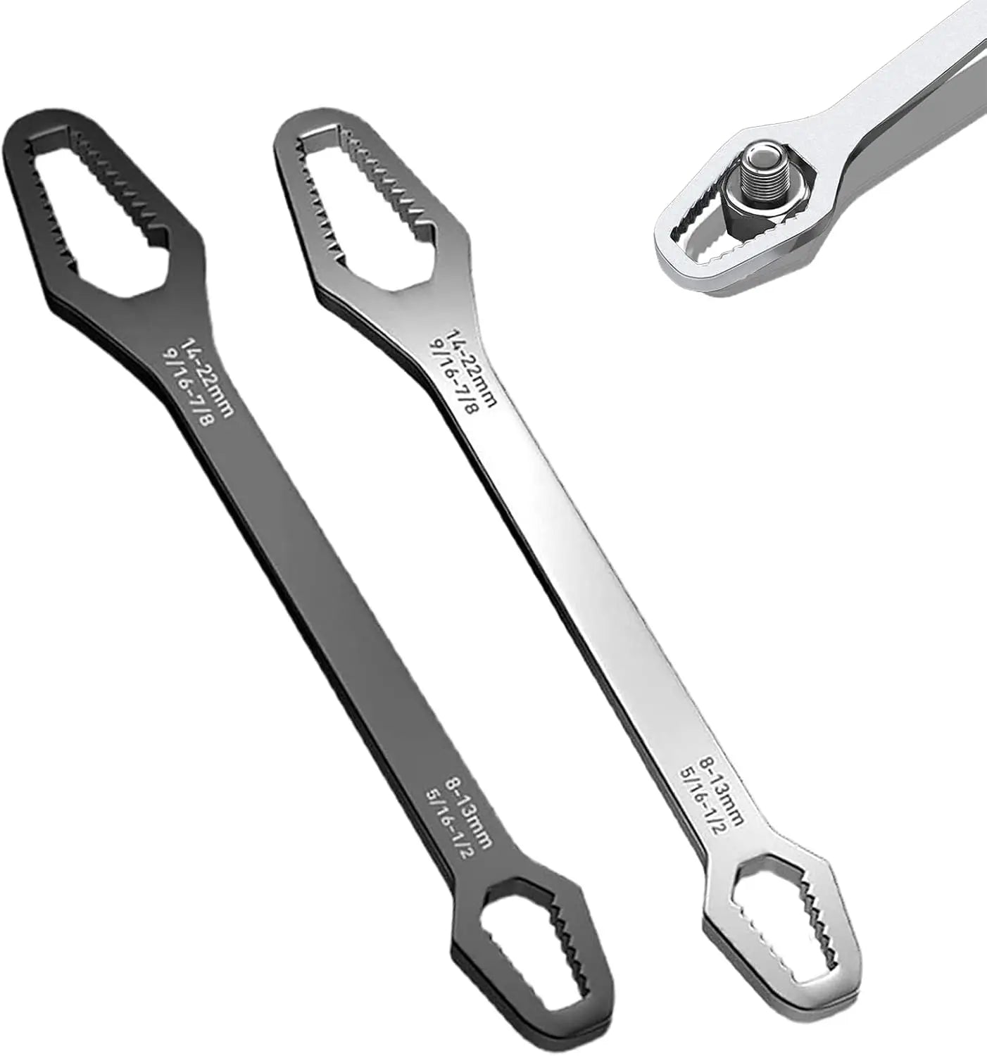 1pc Double-Ended Wrench Self-Tightening Feature 8-22mm Adjustable Torx Spanner Carbon Steel Screw Nuts Repair Ratchet OEM