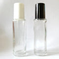 Travel Metal Roller Ball Amber 1ml 2ml 3ml 5ml 5 ml 10ml Thick Vial Perfume Roll on Glass clear Bottle With White Cap