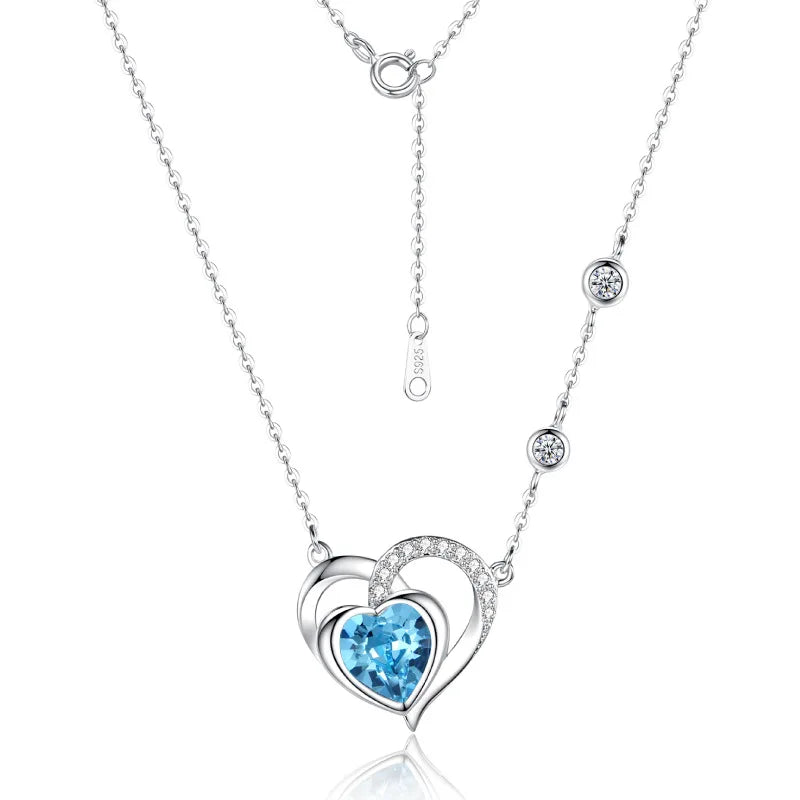 S925 Sterling Silver Austrian Crystal Necklace Diamond Necklace Necklace Pendent