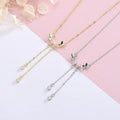 Fine Jewelry 925 Sterling Silver butterfly Necklaces Double Butterflies Drop Diamond Tassel Chain Gold Plated Necklaces Women